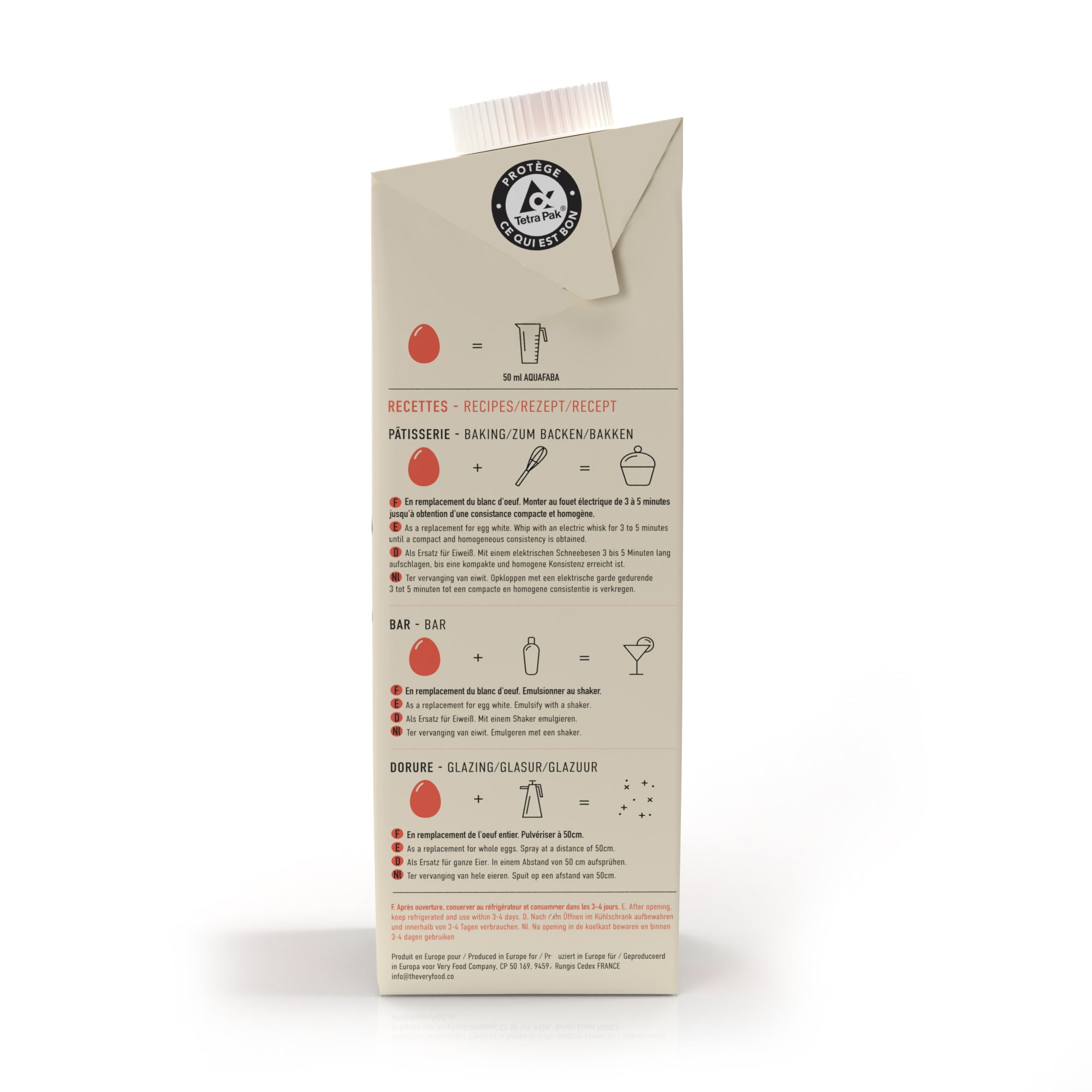 the VERY food co. Aquafaba - Eiweißersatz aus Kichererbsenwasser 1 Liter