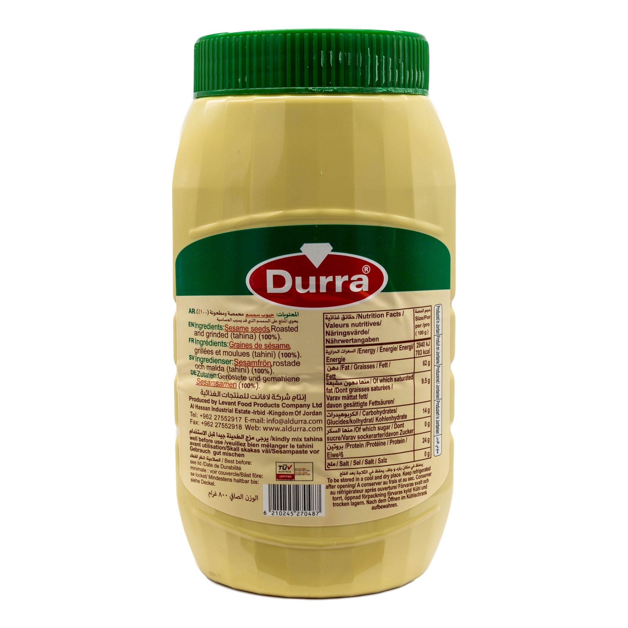 Durra - Original Tahine - Orientalische Sesam-Paste 800 g