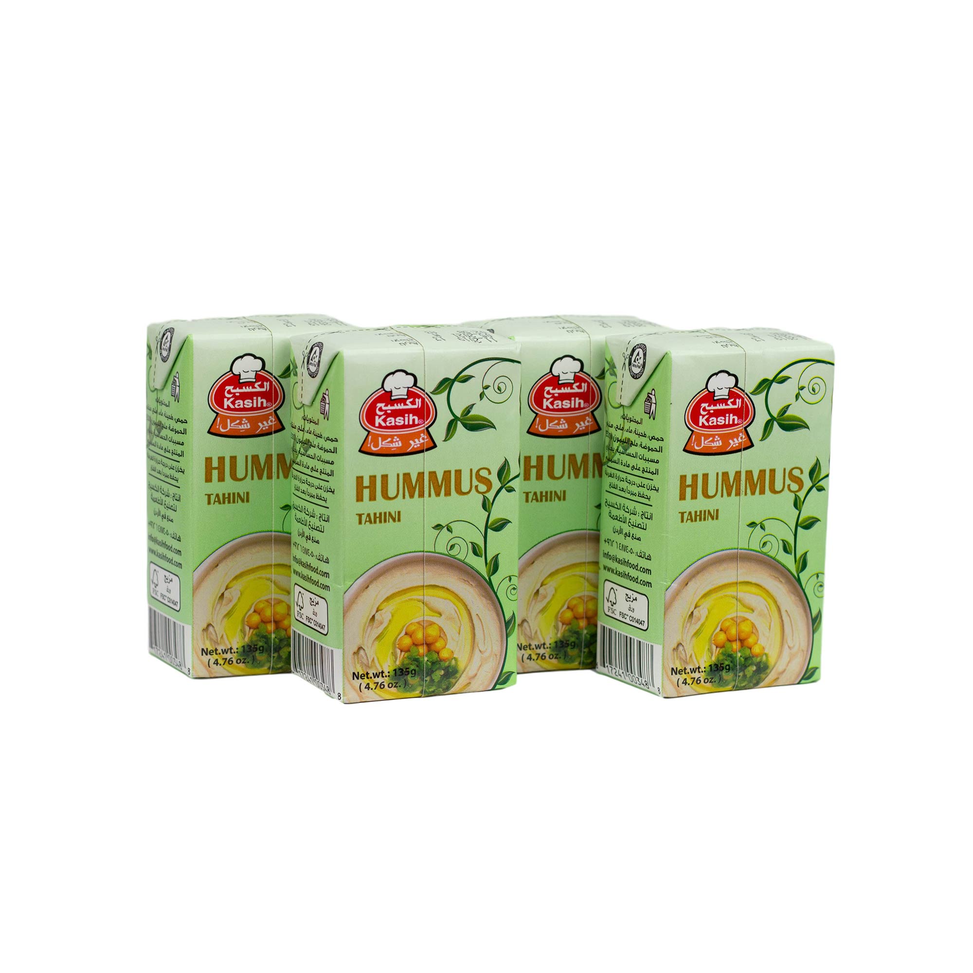 Kasih - Hummus bi Tahina Arabisches Kichererbsenpüree 4 x 135 g