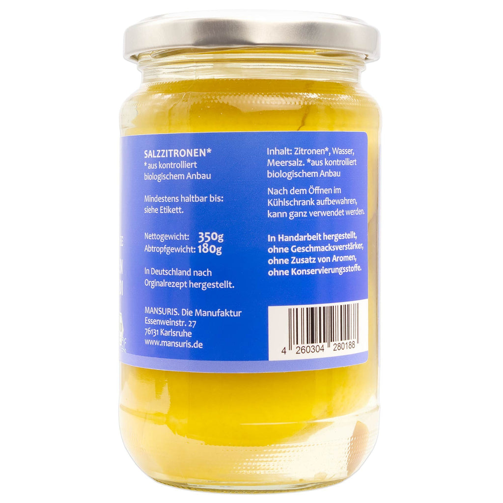 Mansuris - eingelegte Bio Zitronen in Meersalz 350 g