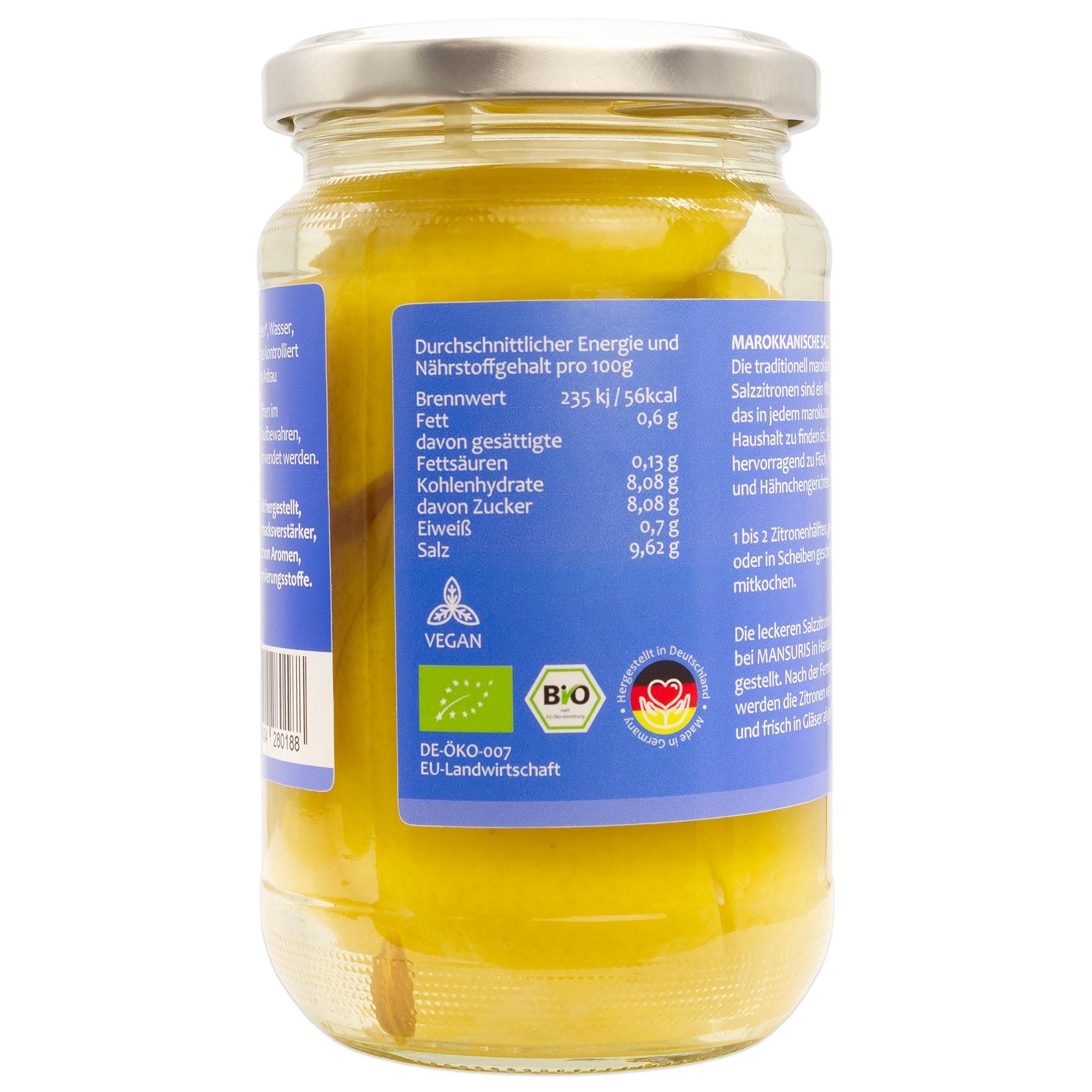 Mansuris - eingelegte Bio Zitronen in Meersalz 350 g