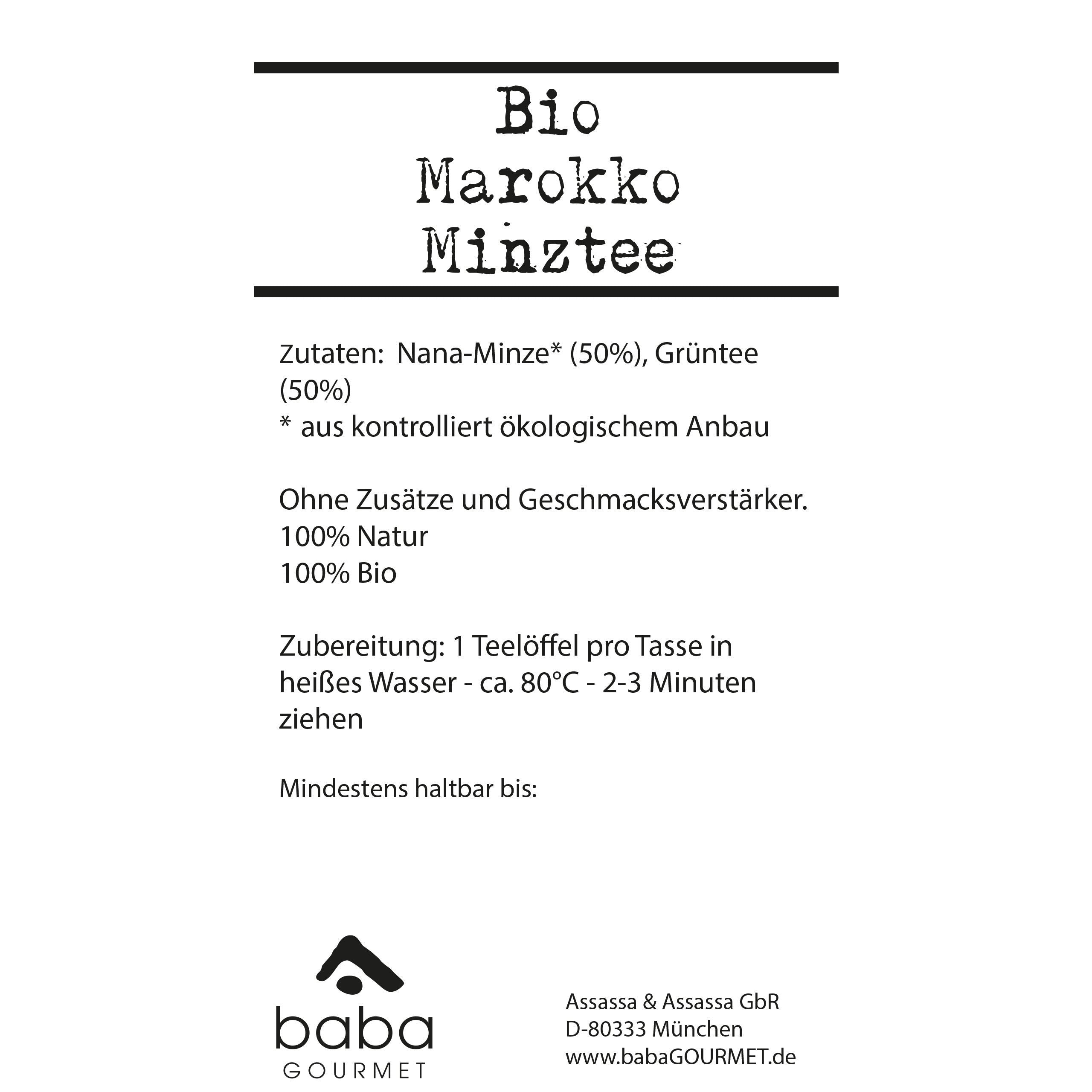 baba GOURMET - Bio Marokko Minztee lose 200 g