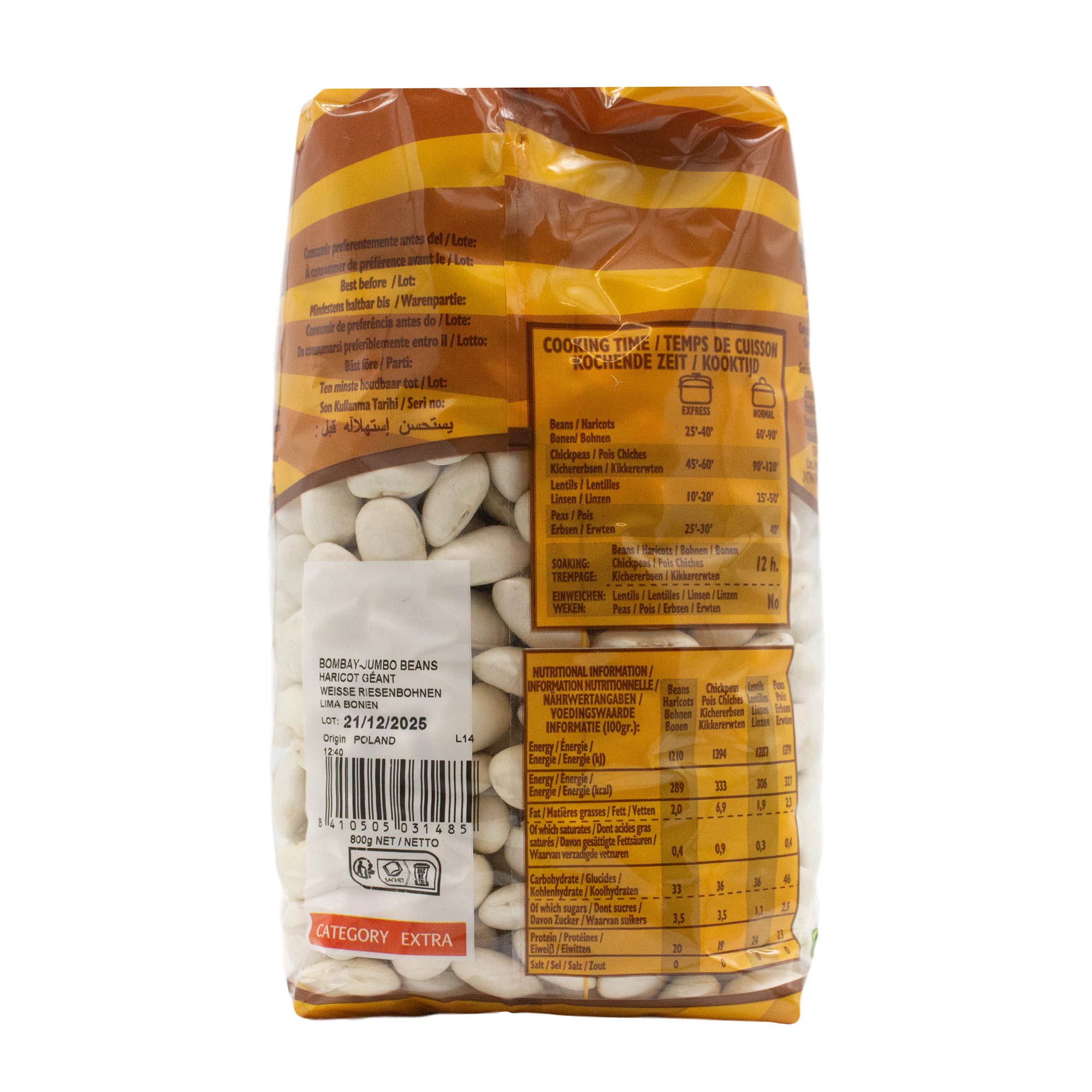 Tradicion- weiße Riesenbohnen - Ackerbohnen getrocknet - proteinreiche Bohnen 800 g