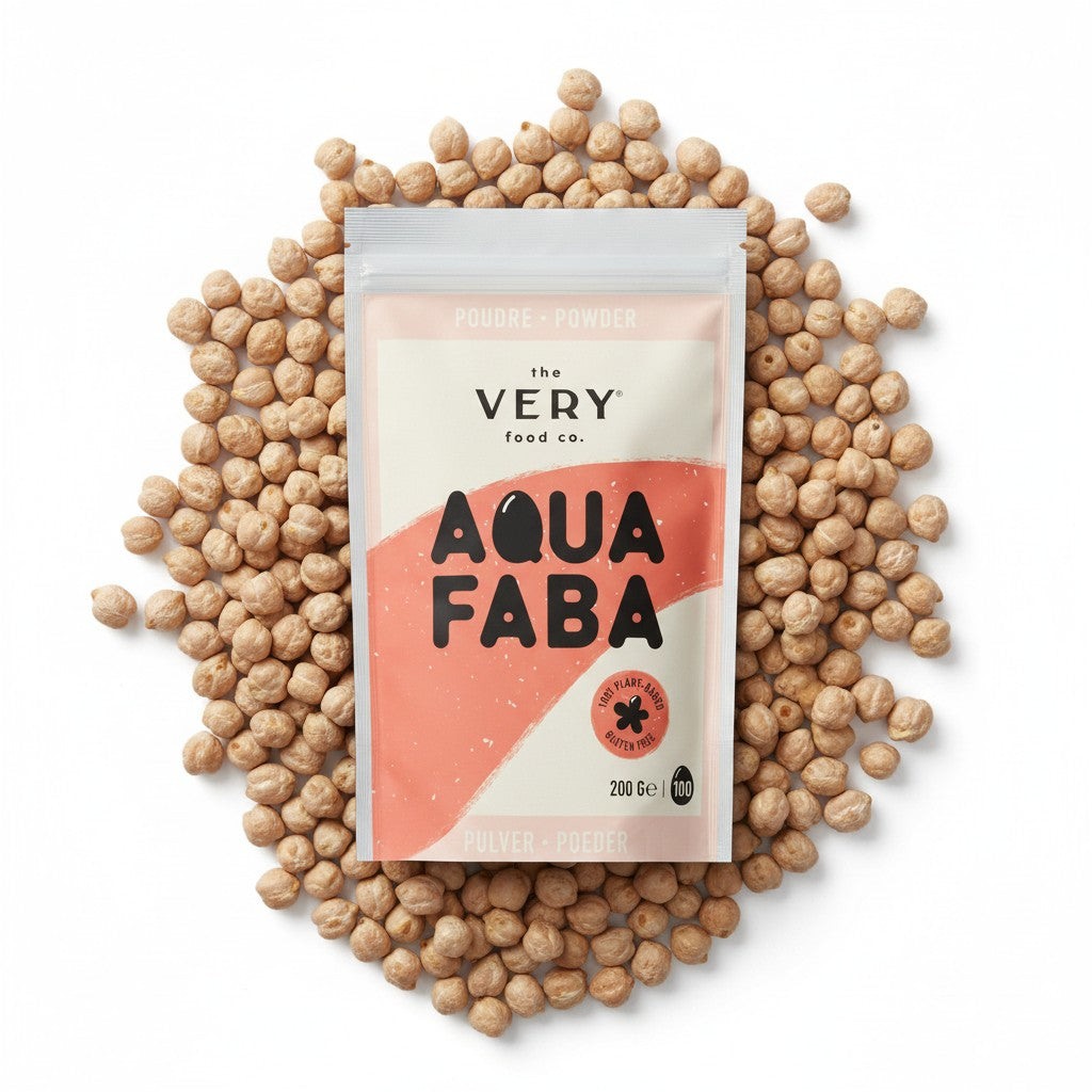 babaGOURMET The VERY food co. Aquafaba powder, a vegan egg white alternative made from dried chickpea water, 200g.
