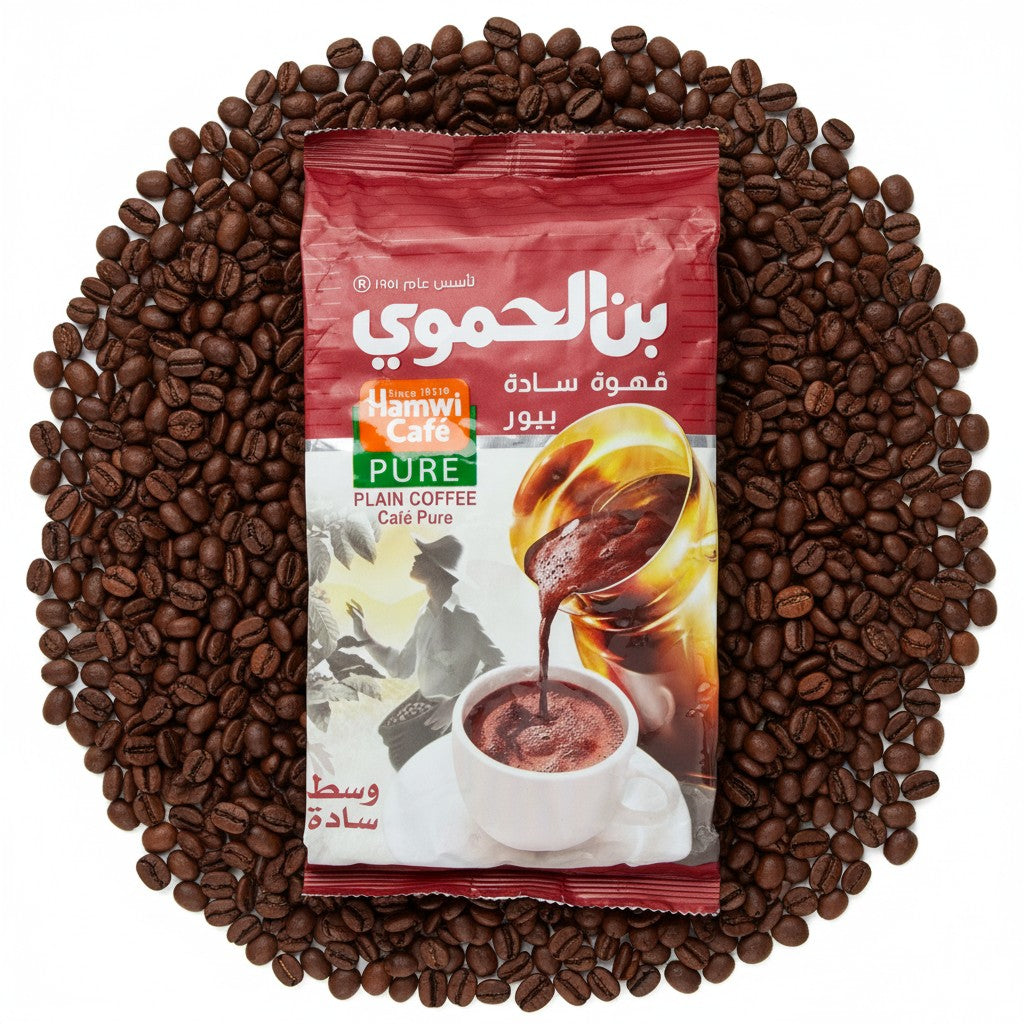 babaGOURMET Hamwi Arabischer Mokka gemahlen 180g, finely ground coffee for traditional preparation.