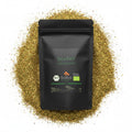 babaGOURMET organic Lebanese Zaatar spice blend in a black resealable pouch, 100g.