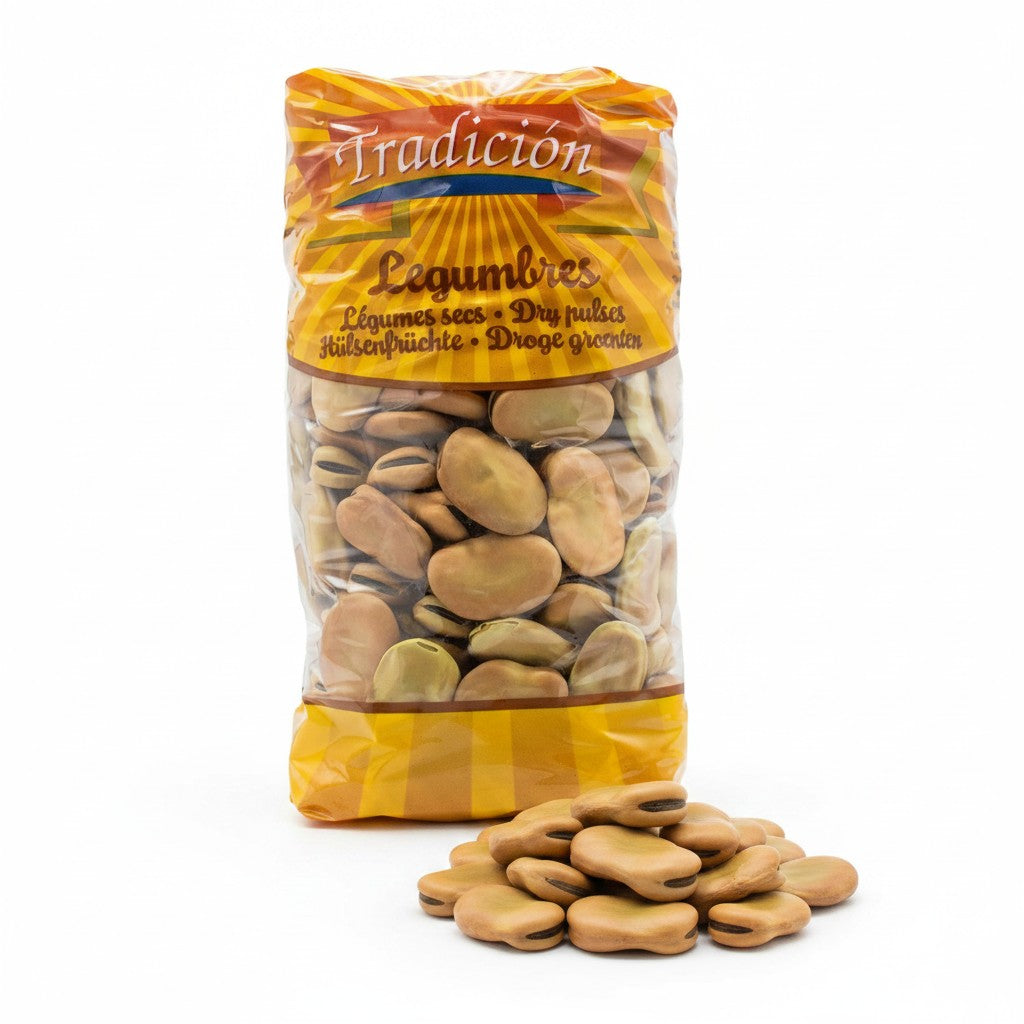 babaGOURMET Tradicion Jumbo Fava Beans, dried, protein-rich, 800g bag, ideal for oriental cuisine and Foul Medammas.