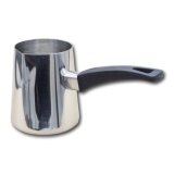 babaGOURMET 3er Set Orientalische Mokkakannen Edelstahl mit schwarzem Kunststoffgriff