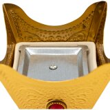 babaGOURMET - Räuchergefäß Goldfarben mit Strassstein - viereckig - elektrisch
