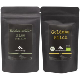 babaGOURMET Bockshornklee gemahlen 50 g + Bio Goldene Milch 100 g