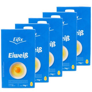 Eifix - 5er Pack - Eiweiß flüssig hergestellt aus ca. 30 Eiern 1 kg Packung