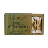 cleenbo Bambus Wattestäbchen 4 Packungen (800 St.) mit Bambus Zahnbürste (grün)